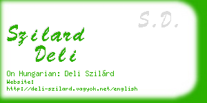 szilard deli business card