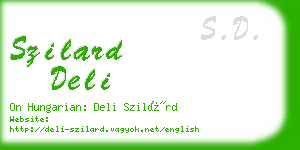 szilard deli business card